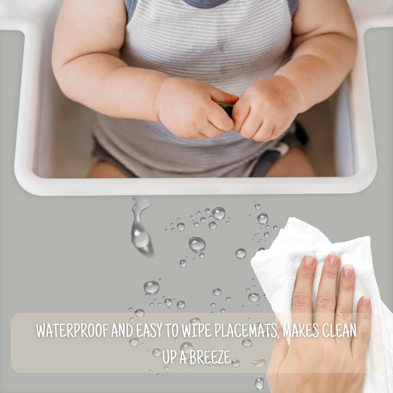 Mintlyfe حصيرة عالية الكرسي لطاولة طعام أطفال إيكيا أنتيلوب، صينية سيليكون للأطعمة الأصابع للأولاد والبنات، الأطفال، الصغار (رمادي فاتح) - Image 4